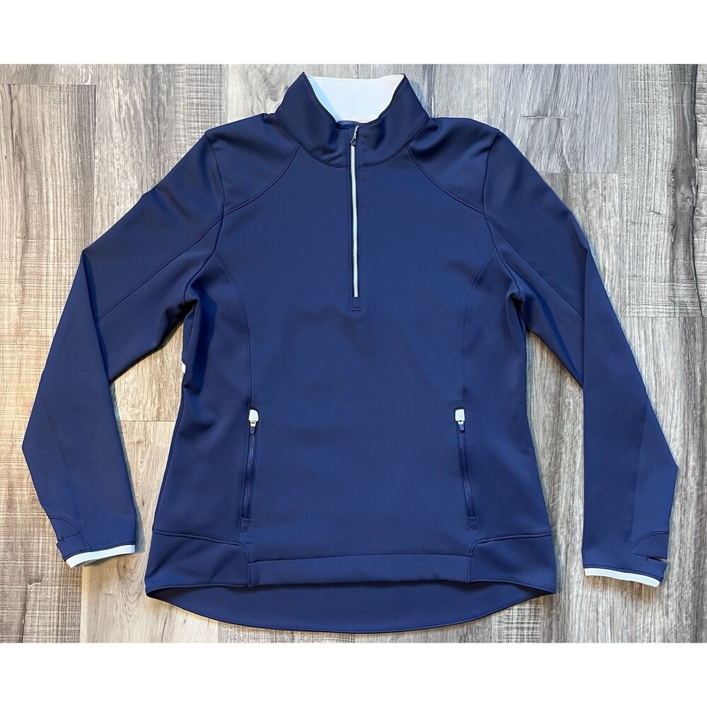 Zero Restriction Pullover Womens Large Blue/Gray Quarter Zip Golf Pockets